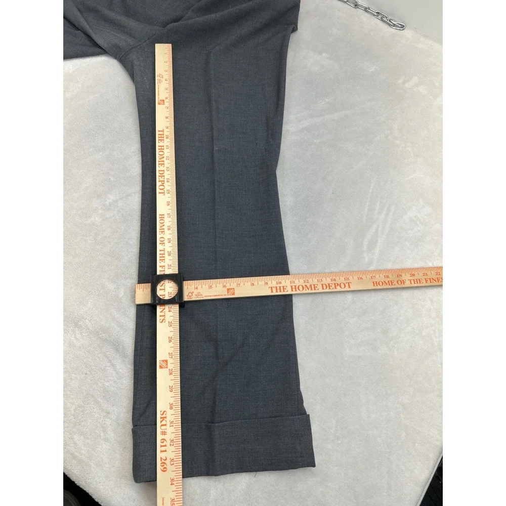 Lane Bryant Dress Pants 18 Tall Grey Straight Leg Cuffed Professional Trousers